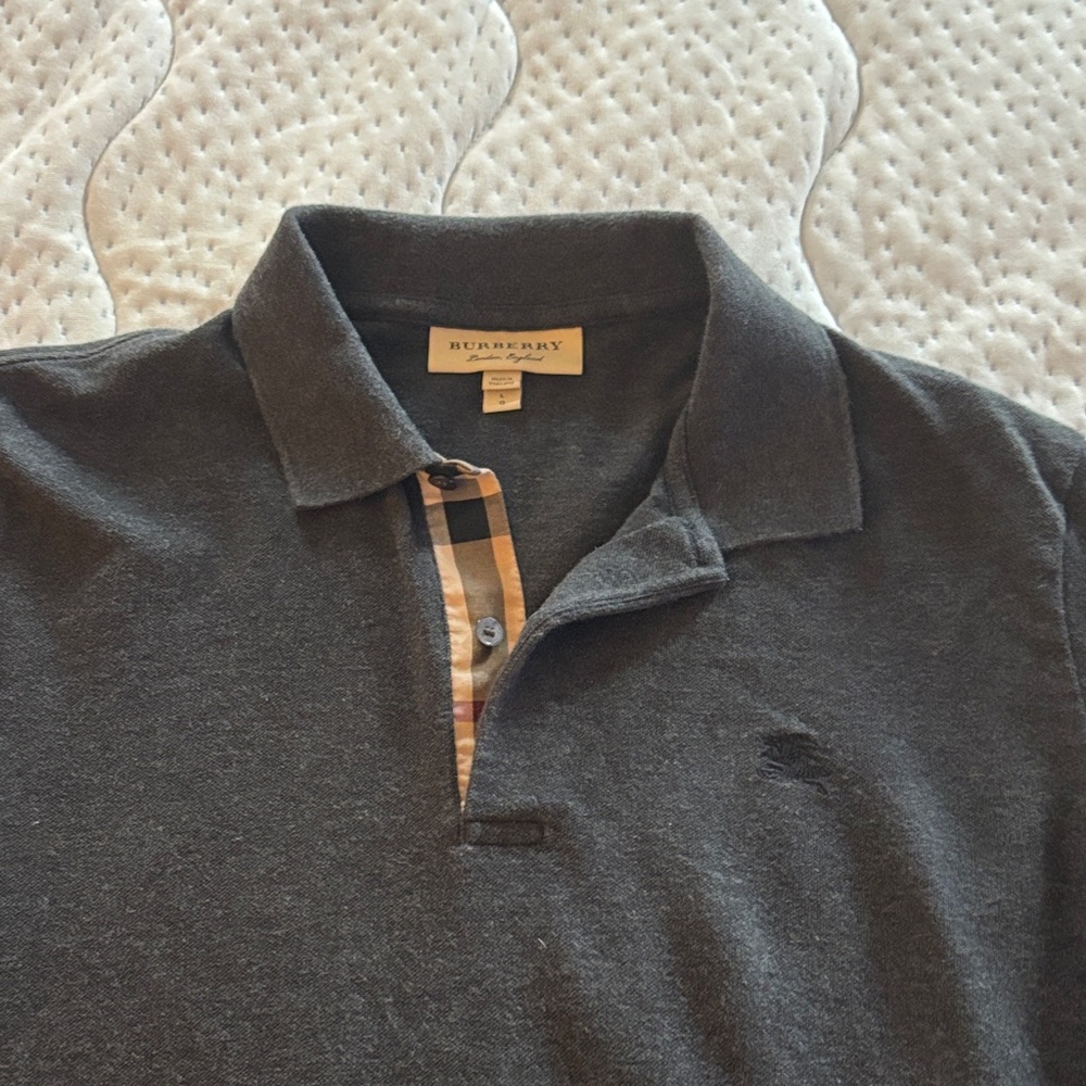 Burberry Charcoal Polo Shirt for Men
